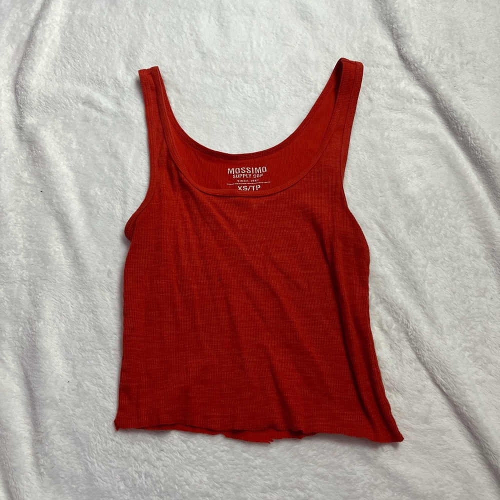 simple red crop top